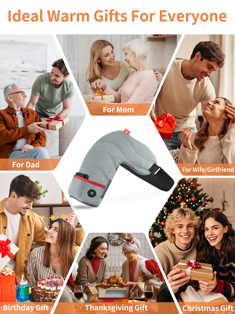 Vofuoti Portable Cordless Shoulder Heating Pad with 7.4V 10000mAh Battery | Heated Shoulder Brace with 3 Heat Settings, Rechargeable Electric Heated Shouldre Wrap Support for Men Women Gray FREE SIZE