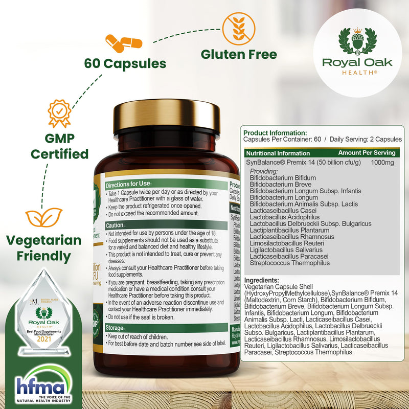 Advanced Pro-V – 50 Billion CFU | 14-Strain Probiotic Formula with Clinically Informed Species | 60 Vegetarian Capsules | UK Made | Gut & Immune Support | Non-GMO