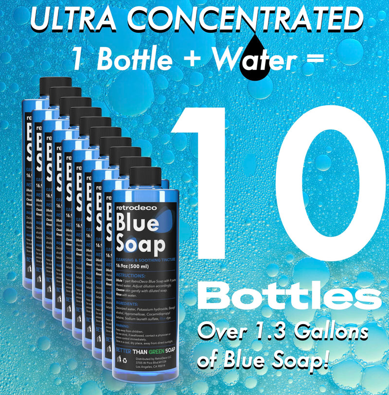 [Australia] - Ultra Concentrated 16.9oz Tincture of Blue Tattoo Soap USP: Makes 1.3 Gallons of Blue Soap with XL 16.9oz Squeeze Bottle For Skin and Piercings, Better Than Green Soap 16.9 Fl Oz (Pack of 1) 