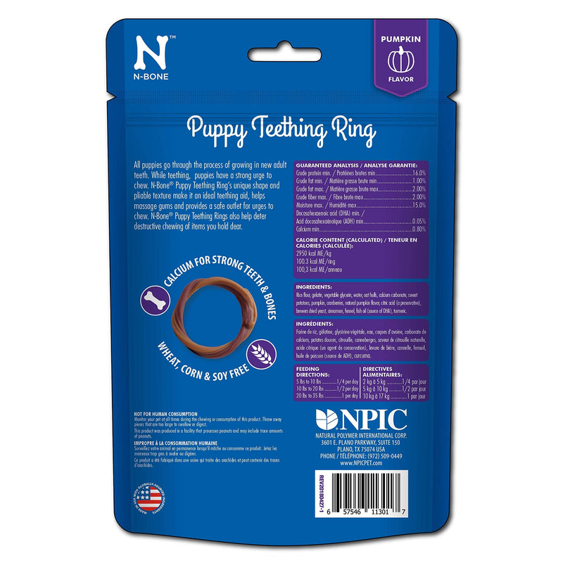 N-Bone Puppy Teething Ring Pumpkin Flavor 7.2 Oz/(6 Count) 1.2 Ounce (Pack of 6) - PawsPlanet Australia
