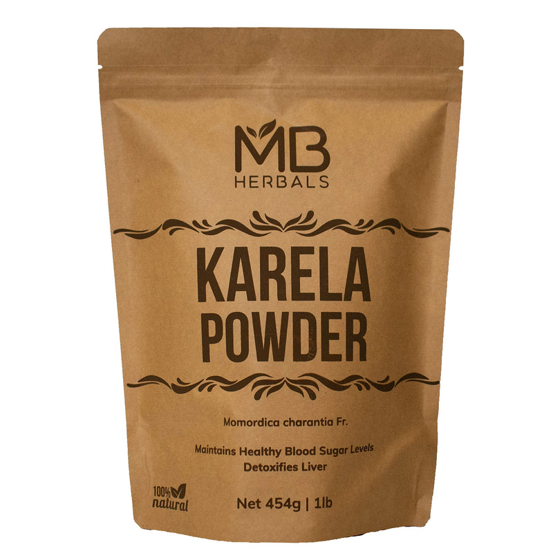 [Australia] - MB Herbals De-Seeded Karela Powder 454 Gram | 1 LB / 16 oz | 100% Pure Bitter Melon Powder | Momordica charantia Fr. | No Preservatives | Non GMO | Gluten Free 
