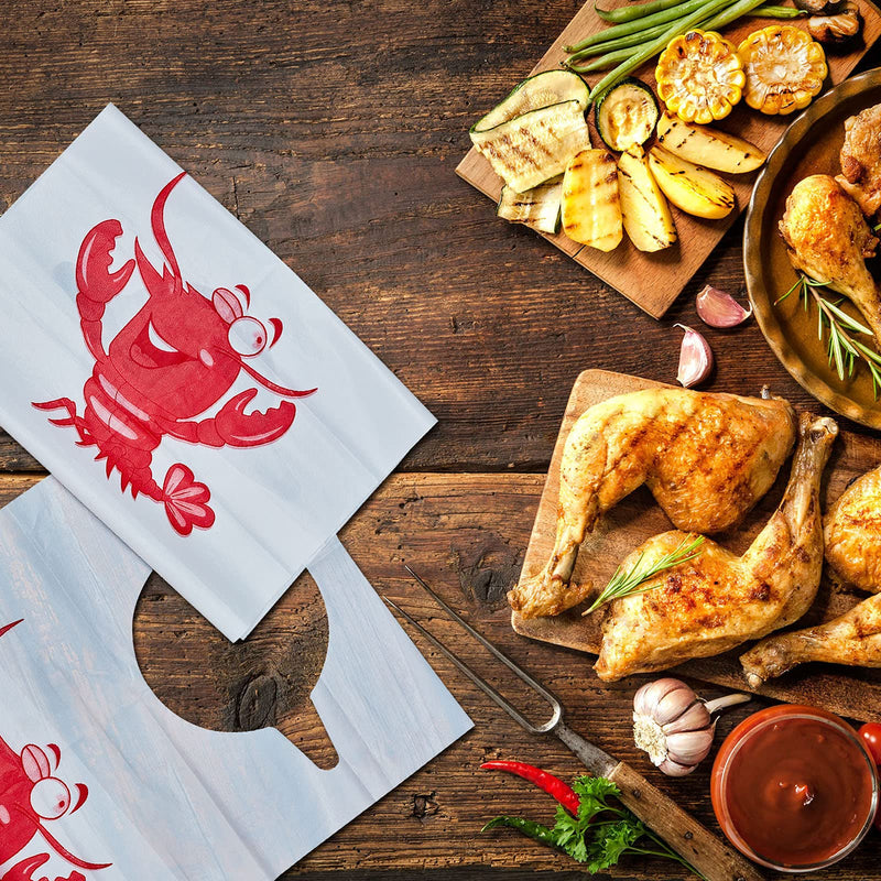 [Australia] - Geyoga Lobster Bibs Bulk 23 Inch Crawfish Boil Seafood Boil Party Supplies Crab Plastic Seafood Funny Bibs for Adult Size 30 