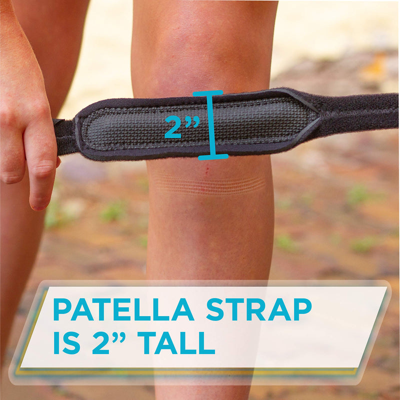 BraceAbility Kids Knee Band - Youth Patellar Tendon Support Strap Child Osgood Schlatter Brace for Jumpers Knee, Patella Tendonitis, Sports Wrap for Running, Soccer, Volleyball, Basketball (M) Medium