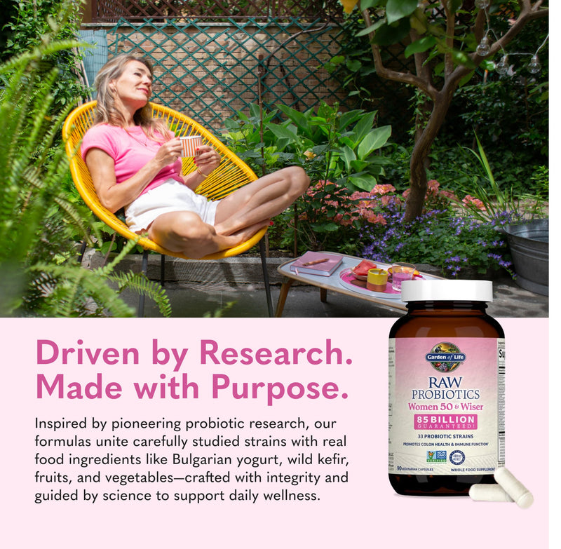 Garden of Life Raw Probiotics Women 50+, 85 Billion CFU, 1 Month Supply