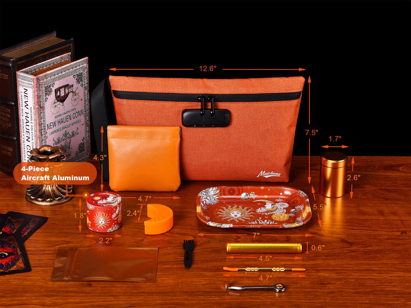 Storage Bag with Combination Lock Large Cosmetic Organizer Container Medicine Lock Case with Accessories