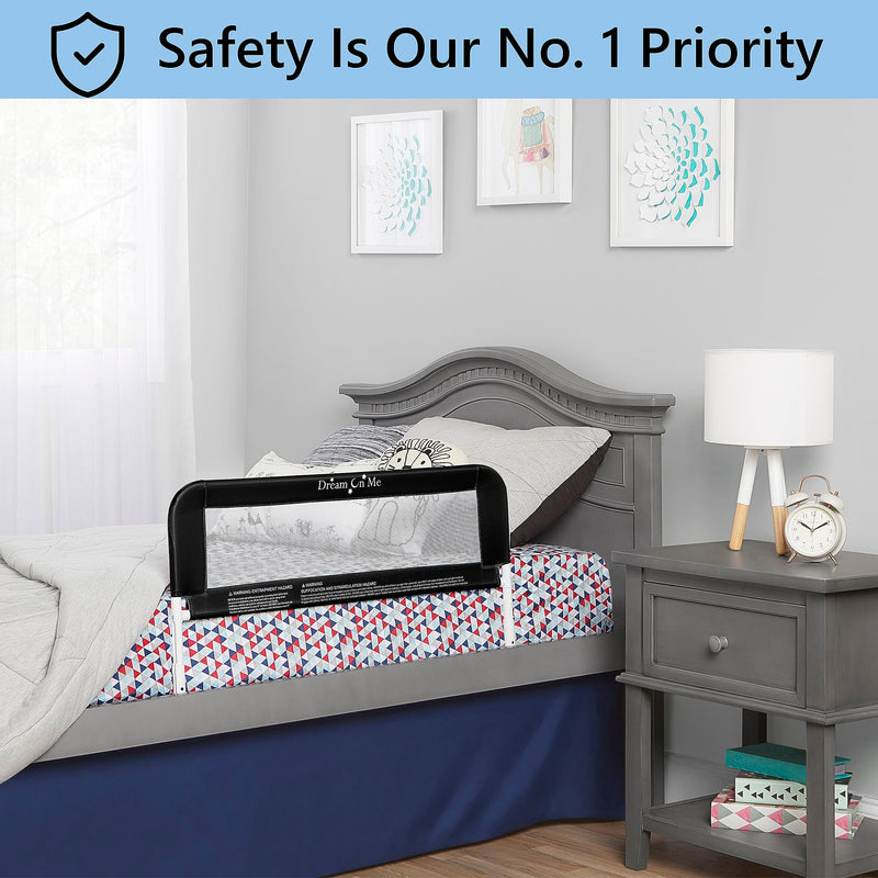 [Australia] - Dream On Me Lightweight Mesh Security Adjustable Bed Rail Double Pack with Breathable Mesh Fabric in Black, 2 Count (Pack of 1) 