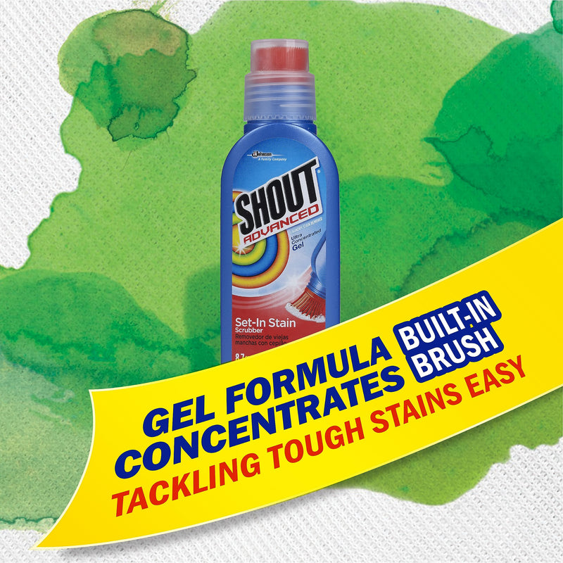 [Australia] - Shout Advanced Stain Remover Brush, Ultra Concentrated Gel with Built-In Scrubber Brush for Deep Set-In Stains, 8.7Oz 