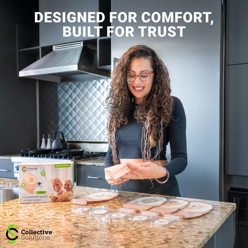 [Australia] - 15 Pack Ostomy Supplies & Colostomy Bags Kit ‚Äì Double-Reinforced Leakproof Seal - 15 One-Piece Bags & 15 2MM Barrier Rings - Cut-to-Fit, Unisex, Skin-Friendly 