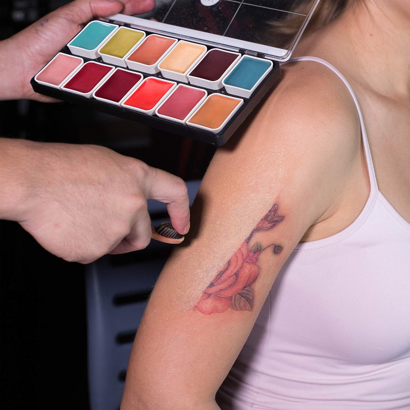 [Australia] - Narrative Cosmetics 12-Color Complexion Alcohol-Activated Palette, Professional Quick Drying Waterproof SFX Makeup, Tattoo Cover 