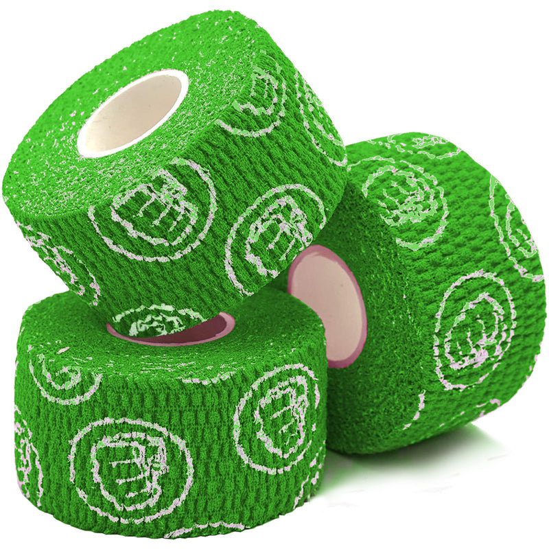 WOD Nation Flexible Hook-Grip Athletic Tape – Easy-Tear, Sweat-Proof Thumb & Finger Strips for Weightlifting 3 Pack Green