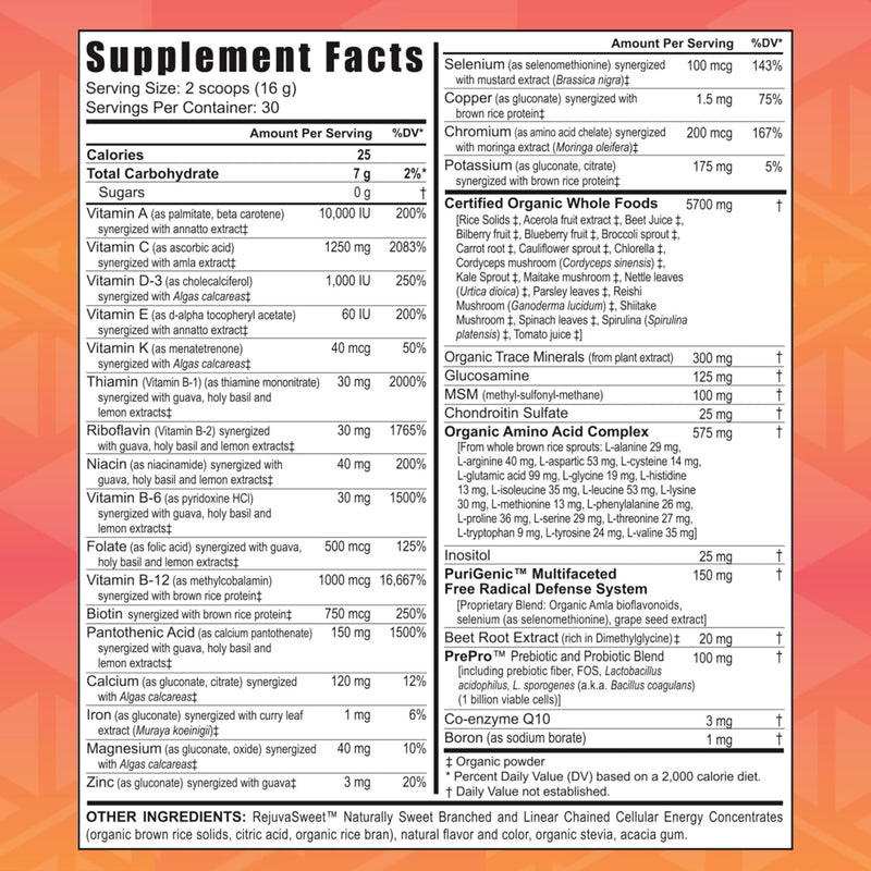 Youngevity Beyond Tangy Tangerine 2.0 Citrus Peach Multivitamin Powder | Citrus peach multivitamin powder, natural whole foods, 8,000 ORAC, blended vitamins and minerals, daily nutrition support 16 Ounce (Pack of 1)