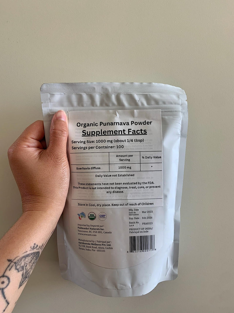 [Australia] - Sewanti Organic Punarnava Powder - Ayurvedic Wellness Supplement - Supports Liver Health & Immune System - 200g 