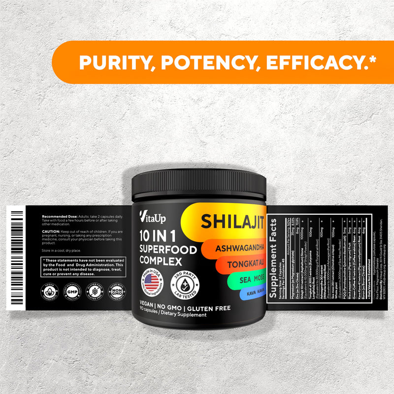 [Australia] - Shilajit Capsules 10 in 1 with Kava Kava - USA Made Himalayan Shilajit for Men with Tongkat Ali, Ashwagandha, Kava Kava for Energy & Immunity Support - 90 Count 90 Count (Pack of 1) 