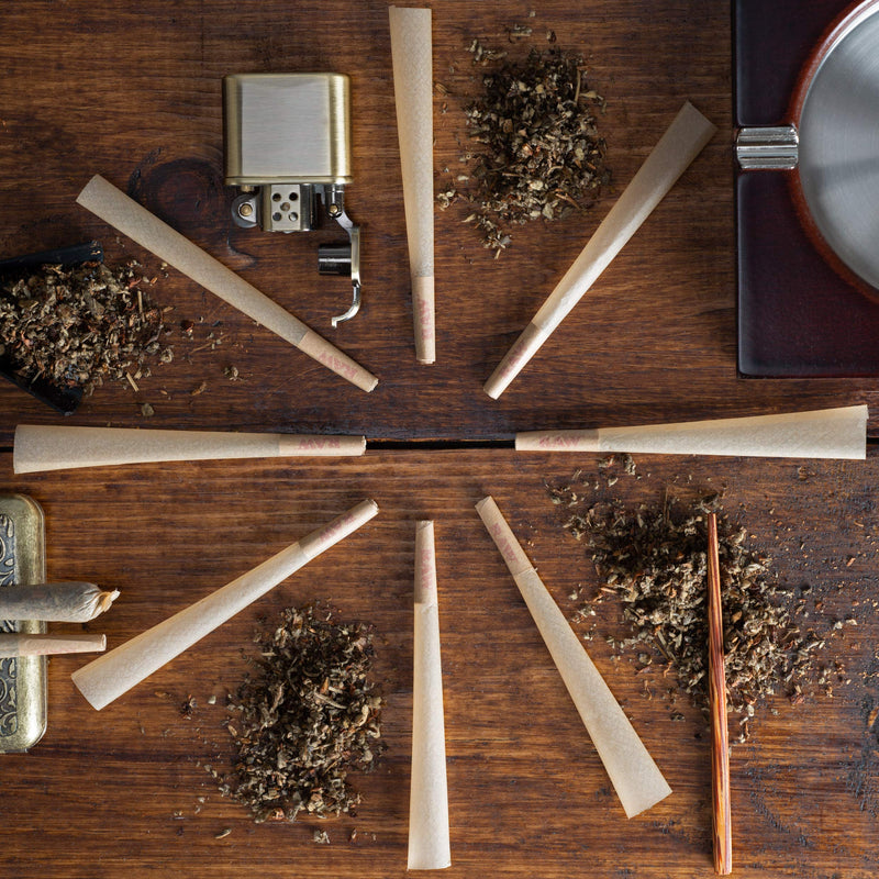 [Australia] - Raw Cones King Size Classic: 100 Pack - Patented Slow Burning Cones Rolling Papers & Tips - All Natural Raw Paper 