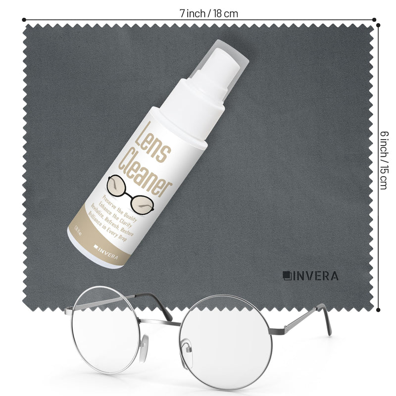 [Australia] - Eyeglass Cleaner Spray with Microfiber Cloth Kit, Lens Cleaner for Eyeglasses, Sunglasses, Camera Lenses & Electronic Screens, Gentle, Odor-Free, Compact 1.7 fl oz Lens Cleaner Spray 