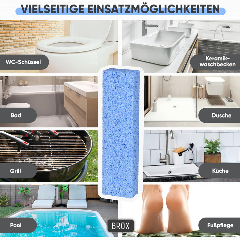 [Australia] - Pumice Stone Toilet Block - Cleaning Stone Blue (5 pieces) - Wonder Cleaning Stone for Toilet, Bathroom, Kitchen & Foot Care - Effective Limescale and Urine Stone Remover - Pumice Stone - The No. 1 Toilet Cleaner 1 piece (pack of 5) 