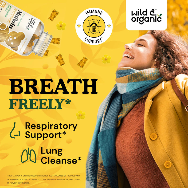 [Australia] - Mullein Gummies for Lung Cleanse and Detox 2000mg - Lung Support Supplement - Organic Mullein Leaf for Lung Health - Mullein Gummies for Lungs - 60 Mullein Leaf Gummies w/Pectin - Mullein Lung Detox 