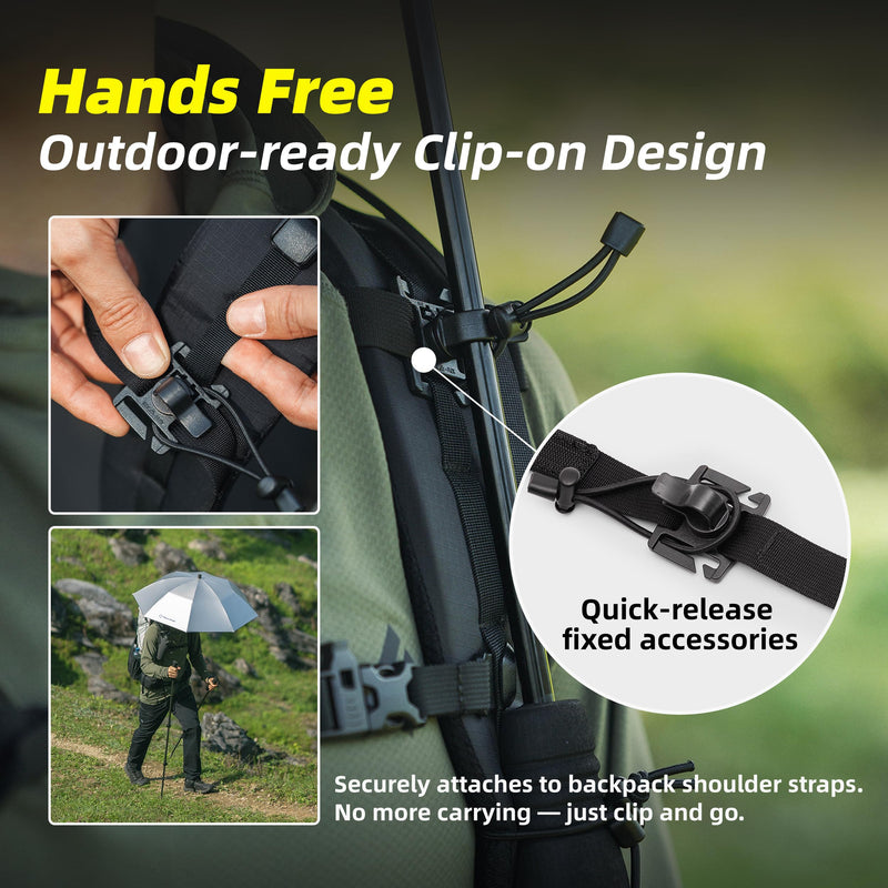 Thous Winds 5.4oz Ultralight Hiking Umbrella - 43" Hands-Free Compact Umbrella, Carbon Fiber & Aluminum, UPF 50+ Sun & Rain Protection, for Hiking, backpacking, Trekking, Travel, and Outdoor