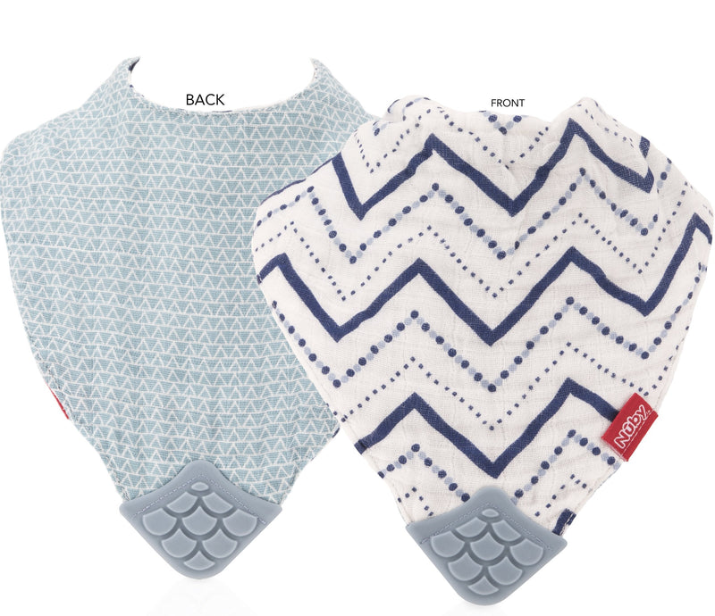 Nuby Baby Bibs - 3 Pc Muslin Bibs - Reversible 100% Natural Cotton Teething Bib - Baby Bibs For Girls And Boys, Baby Essentials Boy