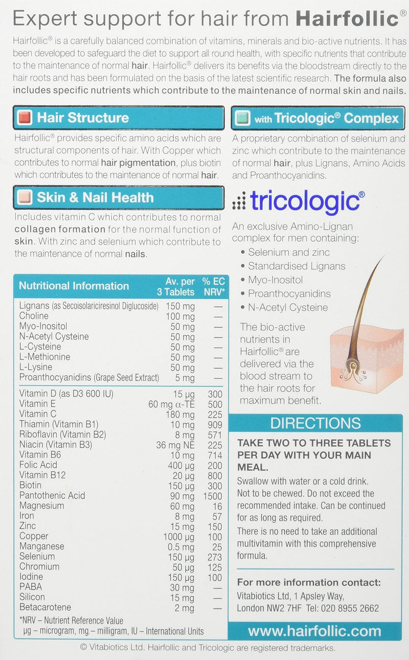 Vitabiotics Hairfollic Man - 60 Tablets
