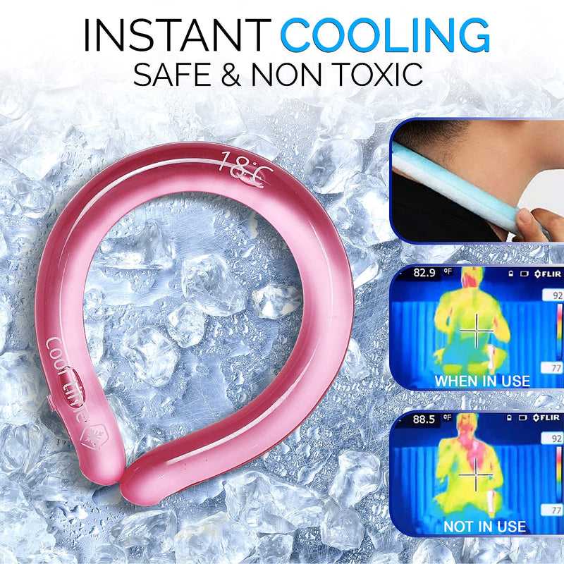 [Australia] - Neck Cooling Tube | Wearable Cooling Neck Wraps for Summer Heat I Hands Free Cold Pack | Reusable Neck Cooler (Blue) Blue 