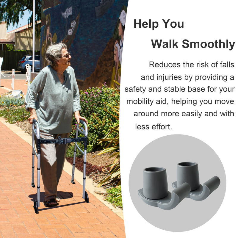 [Australia] - Walker Ski Glides - 2 Pack Universal Fit Walker Accessories for Seniors Folding Walkers - Walker Feet Replacement, Gray 
