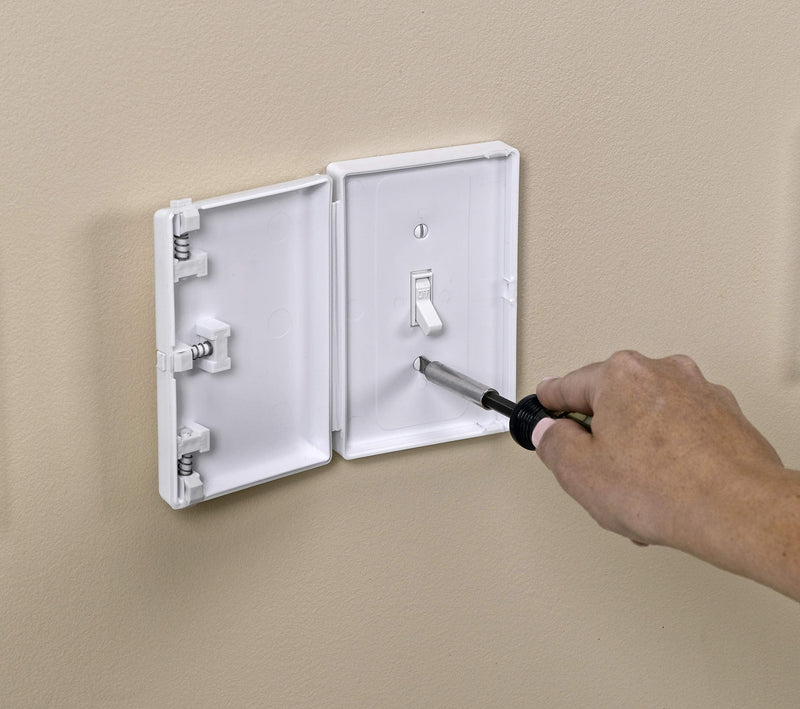 [Australia] - Baby Toddler Pet Resistant Electrical Safety Cover Guard for Home and Business, Made in USA, Traditional Standard Toggle Light Switch (White, Single Unit) 1 Count White 