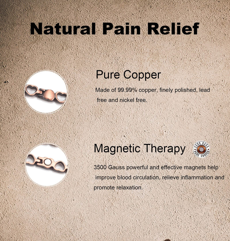 [Australia] - Copper Anklet for Women, 99.99% Pure Copper Jewelry Lovely Heart Design with Adjust Tool 