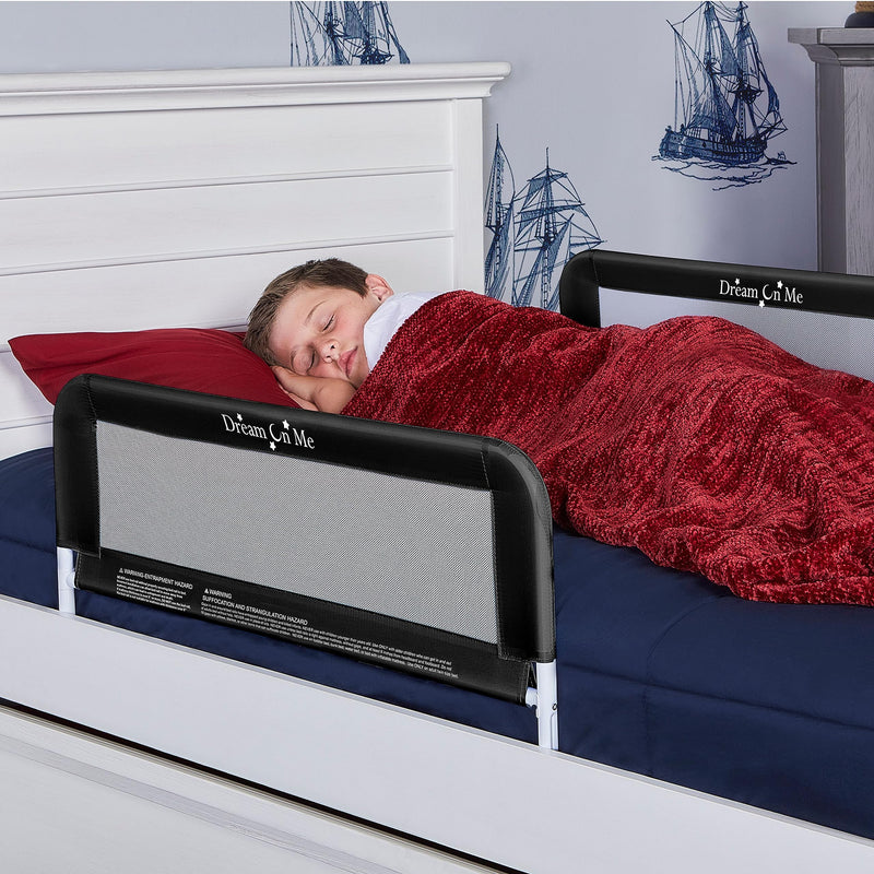 [Australia] - Dream On Me Lightweight Mesh Security Adjustable Bed Rail Double Pack with Breathable Mesh Fabric in Black, 2 Count (Pack of 1) 