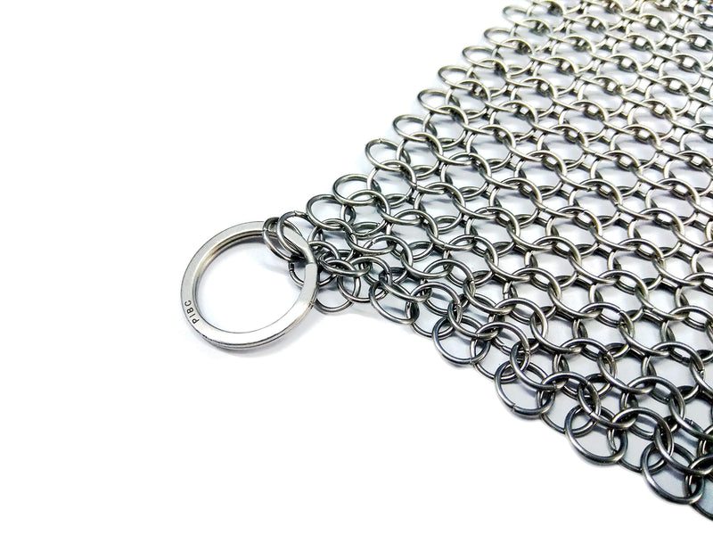 [Australia] - Cast Iron Cleaner 8"x6" 316L Stainless Steel Chainmail Scrubber for Griddle Skillet Dutch Oven Wok Stainless Steel Pot Cast Iron Pan 