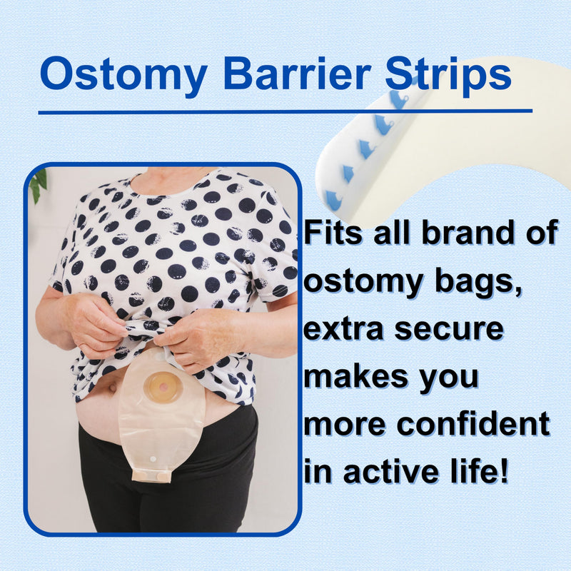 [Australia] - 40pcs Elastic Ostomy Barrier Strips, Medical Grade Hydrocolloid, Waterproof Leak Protection for Colostomy, Ileostomy Bags, Skin-Friendly Adhesive Tape (0.4mm Thick) 
