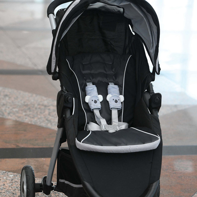 [Australia] - Travel Bug Baby & Toddler 3-Piece Head Support & Strap Covers Set for Car Seats, Strollers & Bouncers … (Koala) Grey/White 