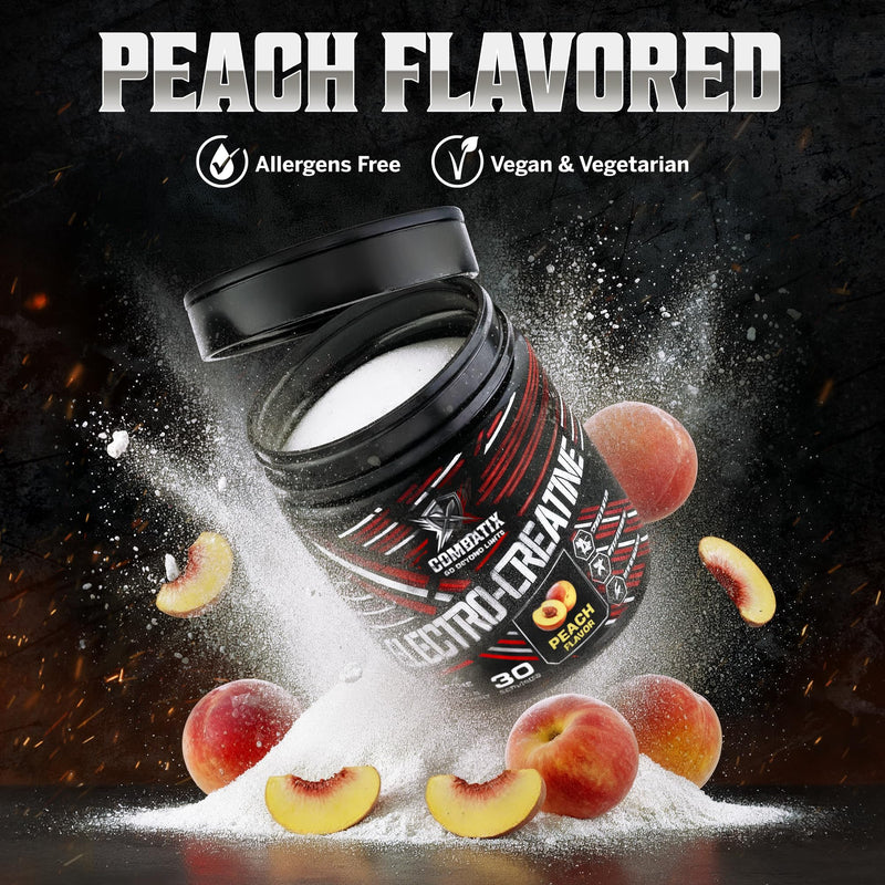 Premium Creatine Monohydrate + Electrolytes Powder 324g – Supplement for Performance Athletes – Hydration, Recovery & Endurance Support - Pre & Intra Workout (30 Servings, Peach) Fresh Peach 30 Servings