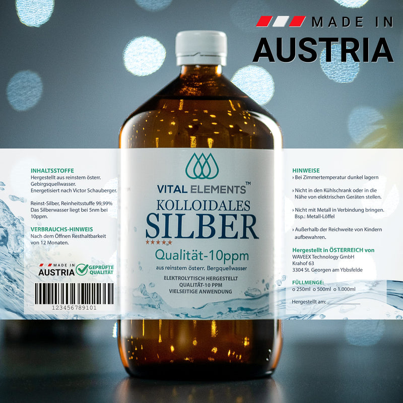 [Australia] - Colloidal silver | Silver water | 1000ml | 10 ppm | HIGH DOSE | in brown glass bottle with refillable 30ml spray | Free E-BOOK 