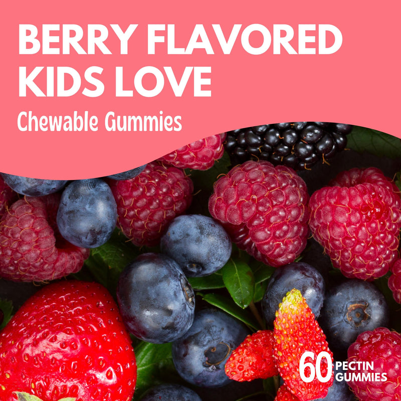 Viteey Zinc for Kids Gummies - 15mg - Tasty Chewable Berry Flavor Gummy | Immune Support - Powerful Natural Antioxidant, Kids Zinc Vitamin Supplement - Vegan, Gelatin Free, Gluten Free - 60 Count 60 Count (Pack of 1)