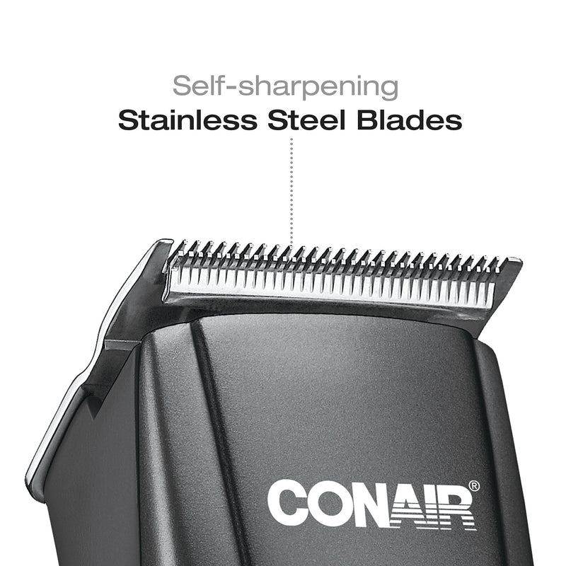 [Australia] - ConairMAN Simple Cut, Hair Clippers for Men, 12-piece Home Hair Cutting Kit Black 