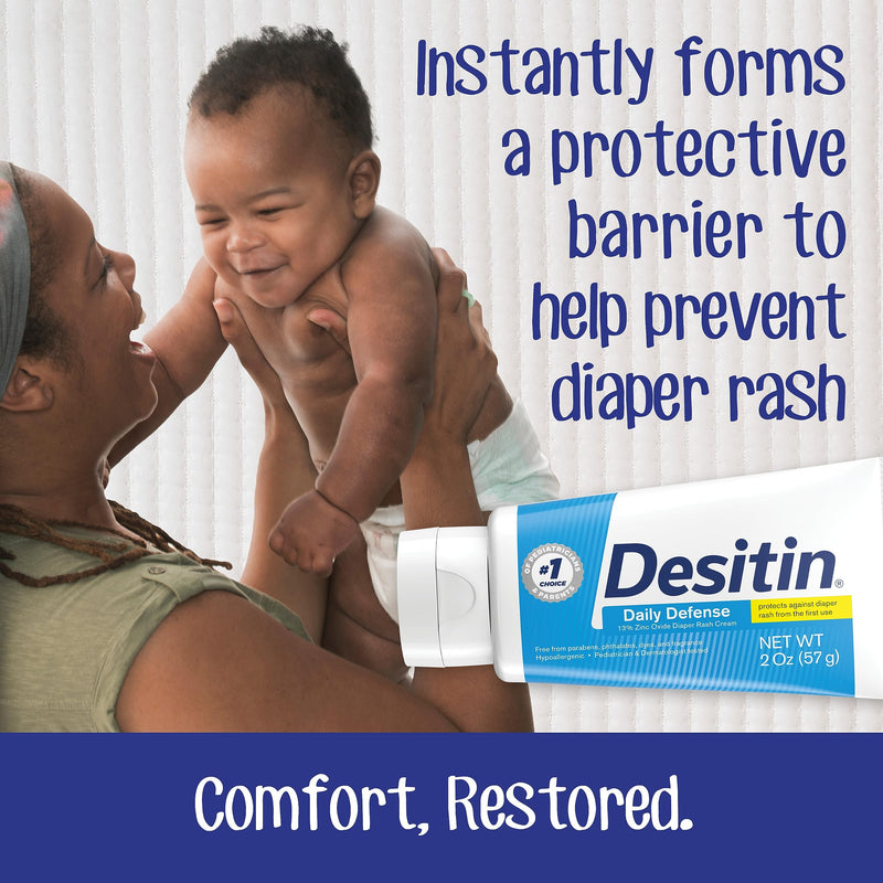 [Australia] - Desitin Daily Defense Baby Diaper Rash Cream with Zinc Oxide to Treat, Relieve & Prevent diaper rash, Hypoallergenic, Dye-, Phthalate- & Paraben-Free, 4.8 oz 