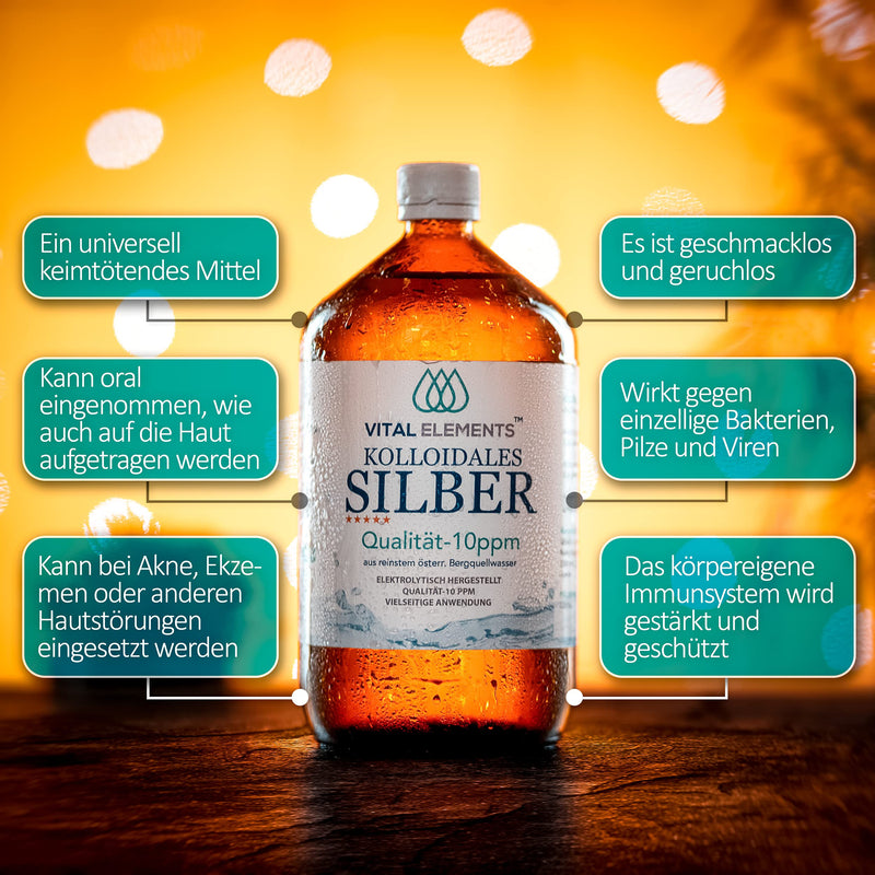 [Australia] - Colloidal silver | Silver water | 500ml | 10 ppm | HIGH DOSE | in brown glass bottle with 30ml spray | Free E-BOOK 