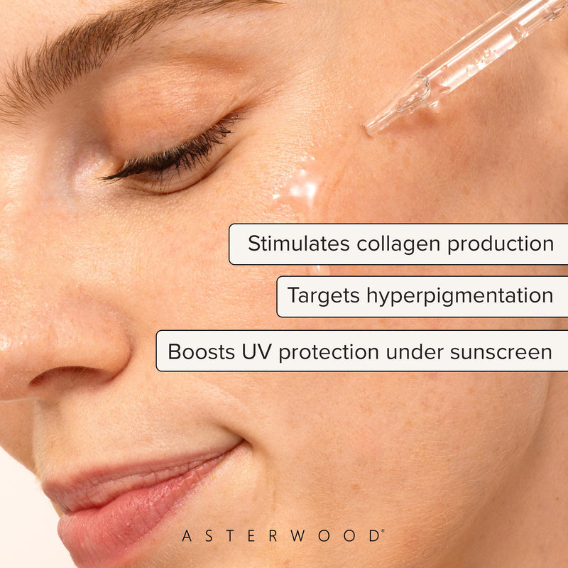 Asterwood Vitamin C Serum for Face with Hyaluronic Acid 1 Fl Oz | Stable Vitamin C (MAP) & Vegan Hyaluronic Acid, Supports More Even Complexion & Collagen Production, Fragrance-Free 1 Fl Oz (Pack of 1)
