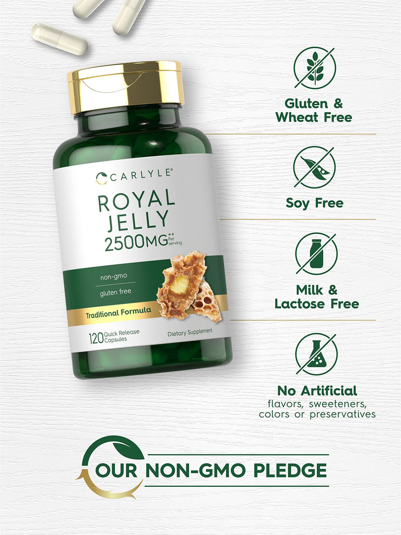 [Australia] - Carlyle Royal Jelly Capsule | 2500mg | 120 count | Non-GMO and Gluten Free Formula | Traditional Supplement 