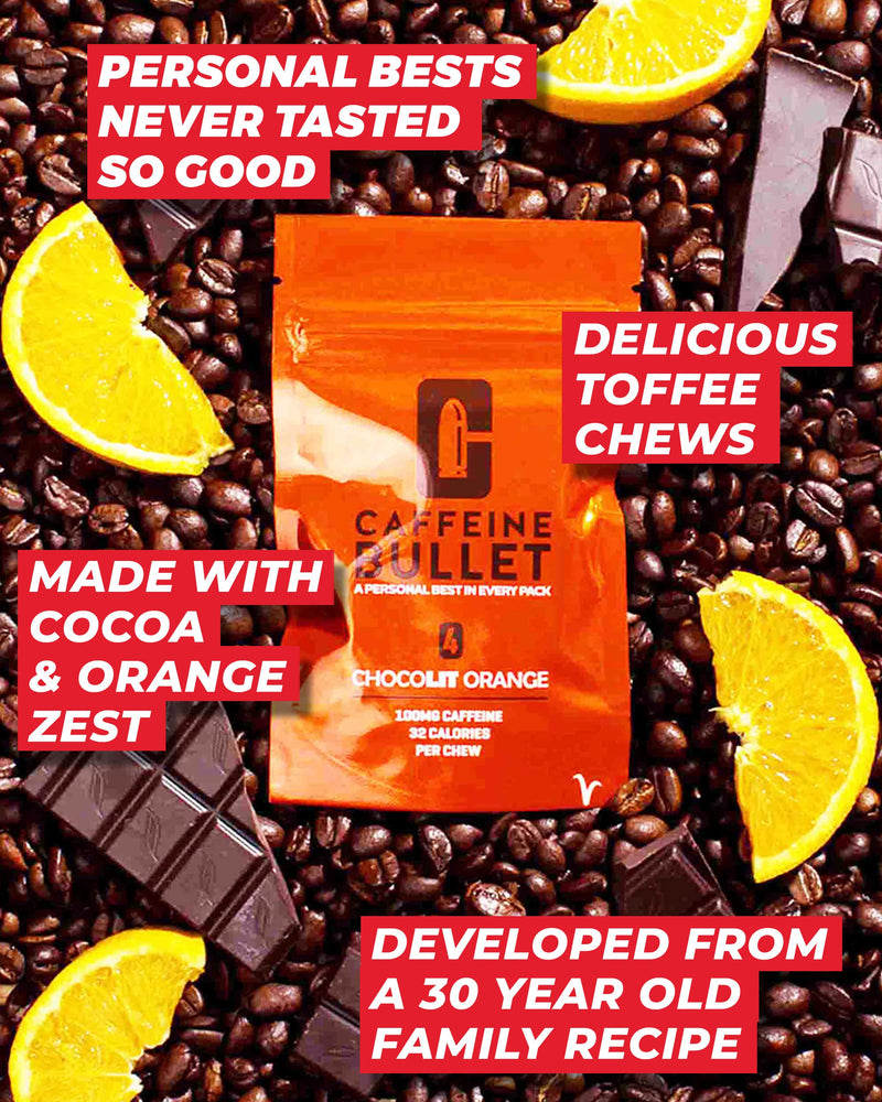 [Australia] - Caffeine Bullet 40 Chocolate Caffeine Chews. Each 85mg Caffeine - Chocolate Orange Energy Gummies: Kick Faster Than Energy gels for a Cycling, Endurance Sports & Stay Awake Chocolate Boost 1 Bag - 40 Caffeine Chews 