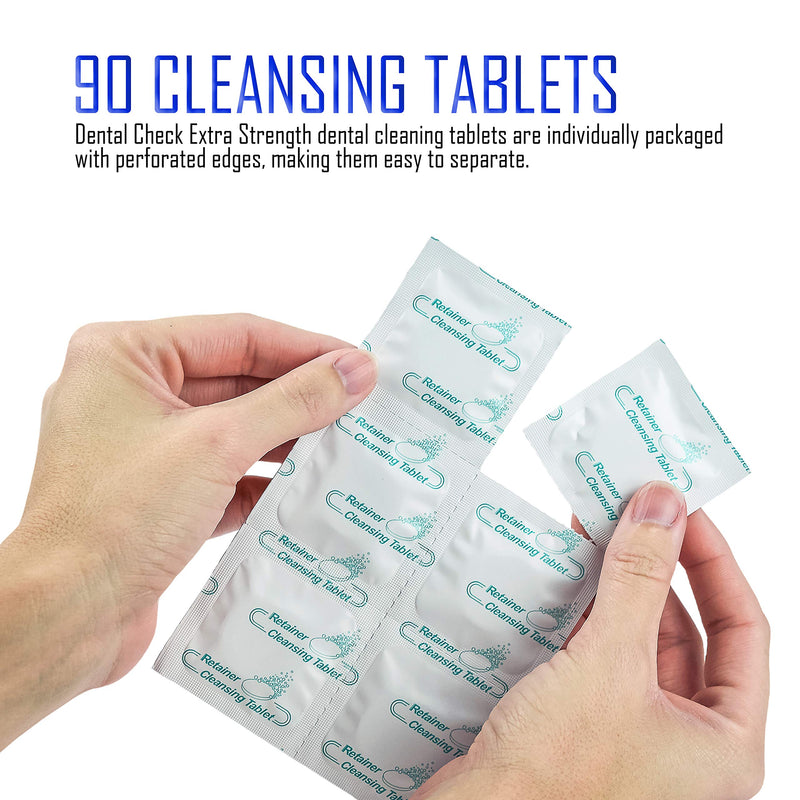 [Australia] - Retainer and Denture Cleaner 90 Tablets, 3 Month Supply Cleaning Tablets Denture Cleaners Remove Bad Odors, Plaque, Stains From Night Guards, Mouth Guards, Dental Appliance (90 Pack) 90 Count (Pack of 1) 