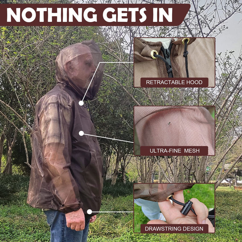 Aventik Mosquito Jacket Mosquito Pants Mosquito Suit No-See-Um Mesh, Super Light, Keep Safe Cool, UV Protection Medium-Large