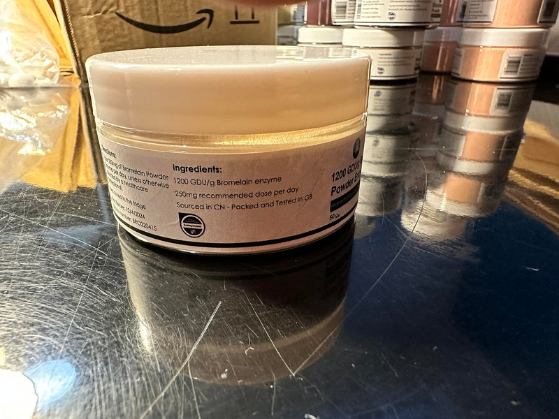 Bromelain Powder Enzyme - Digestive Enzyme Powder, Enhanced Super Digestive Enzymes, Bromalein Enzymes - Vegan, Gluten Free - 50g Bromelain