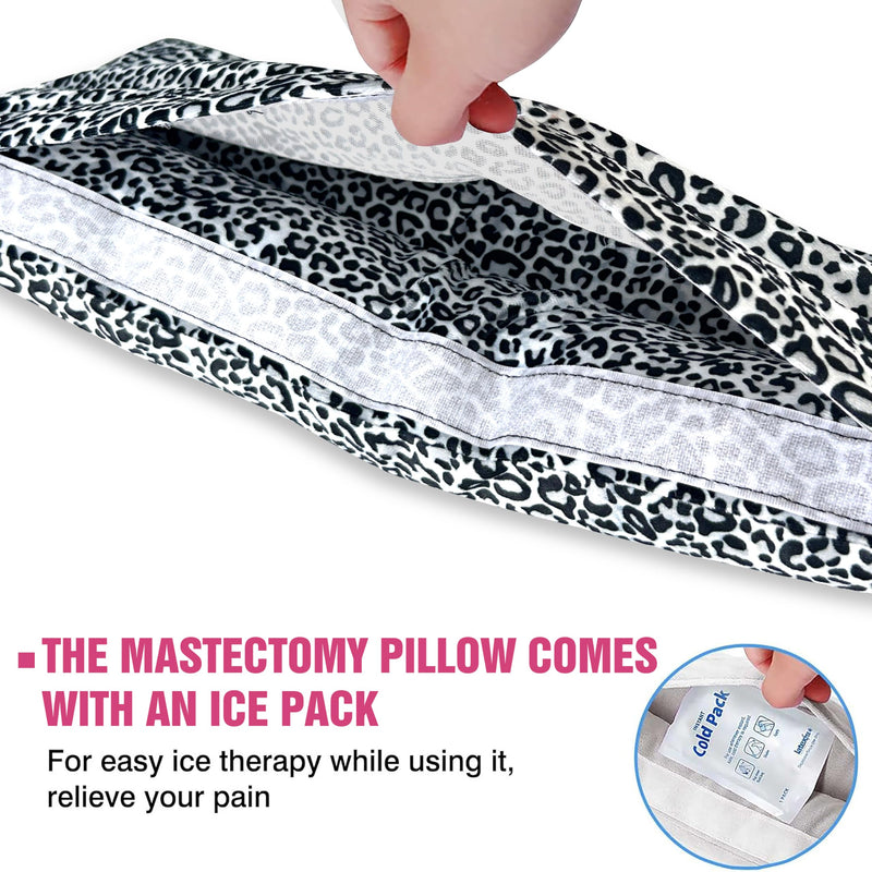 Hysterectomy Pillow with Pocket for Ice/Hot Packs,Post Heart Surgery Seatbelt Pillow,Mastectomy Pillow, Pacemaker Seatbelt Protectio,Gift for Women Recovering After Surgery White