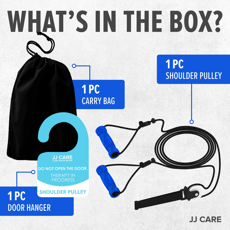 [Australia] - JJ CARE Over the Door Shoulder Pulley for Physical Therapy, 90 Inches Adjustable Exercise Pulleys for Shoulder Rehab – Rotator Cuff Exercise Equipment with Padded Handles, Door Hanger & Carry Bag 