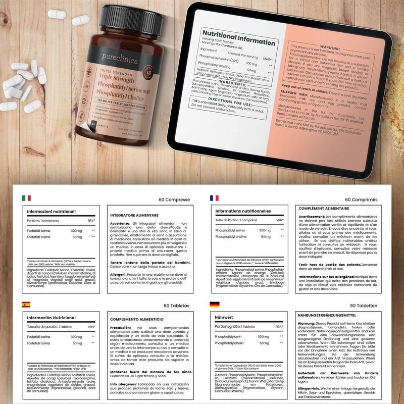 [Australia] - Triple Strength Phosphastidylserine and Phospastidylcholine x 60 Tablets 60 Count (Pack of 1) 