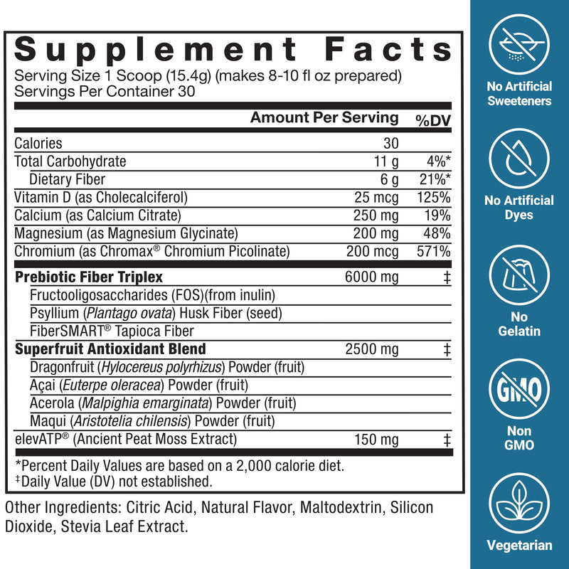 Force Factor Diet Aid Powder, Metabolism Booster & Diet Support Supplement | for Lean Body Mass with 15x More Absorbable Chromium, Refreshing & Delicious, Tropical Fruit, 30 Servings 1.02 Pound (Pack of 1)