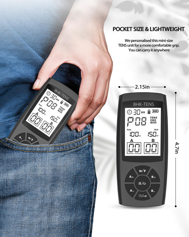 TENS Unit Muscle Stimulator for Pain Relief Therapy, 22 Modes EMS TENS Machine, Electronic Muscle Relaxer for Shoulder Pain Relief, Back Pain, Shoulder Neck Pain Relief Black