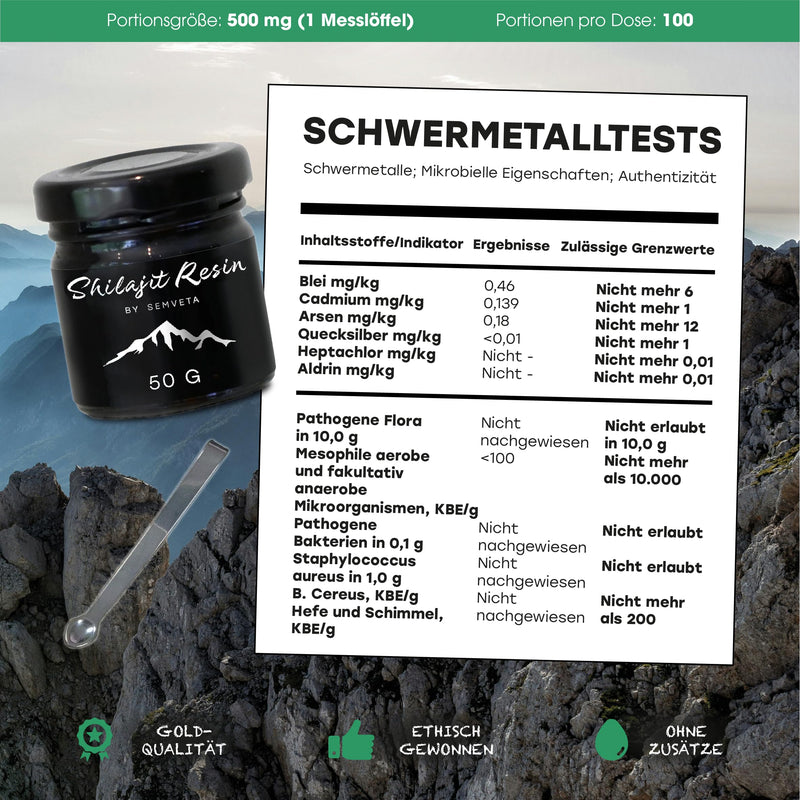 [Australia] - Semveta Original Altai Shilajit - 50g High-quality resin, 87+ minerals, fulvic acid - Heavy metal tested & cold water filtered - Natural - For vitality, clarity & immune system - 4 month supply 